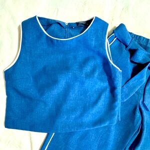 Stylish Blue Women's 2pc pants set